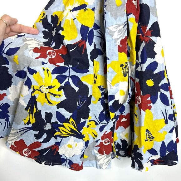 ZARA Floral Print Off The Shoulder Linen Blend Midi Dress XS - Picture 6 of 12